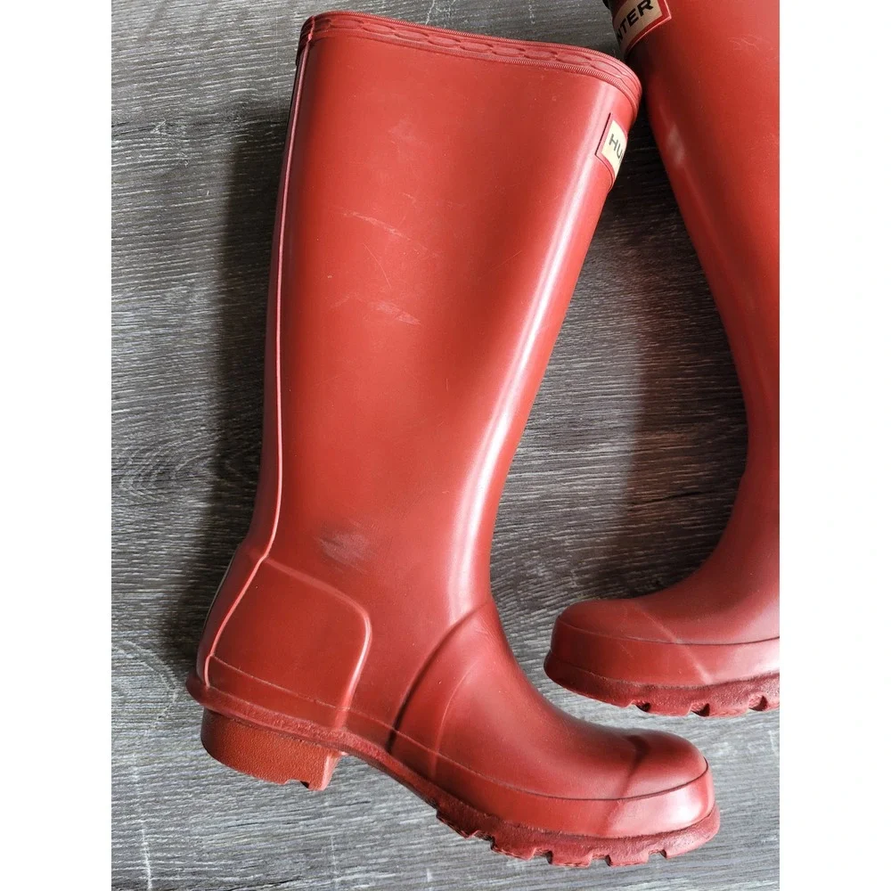 HUNTER Original Red Rain Pull On Boots UK 13 US 1B/2G Unisex